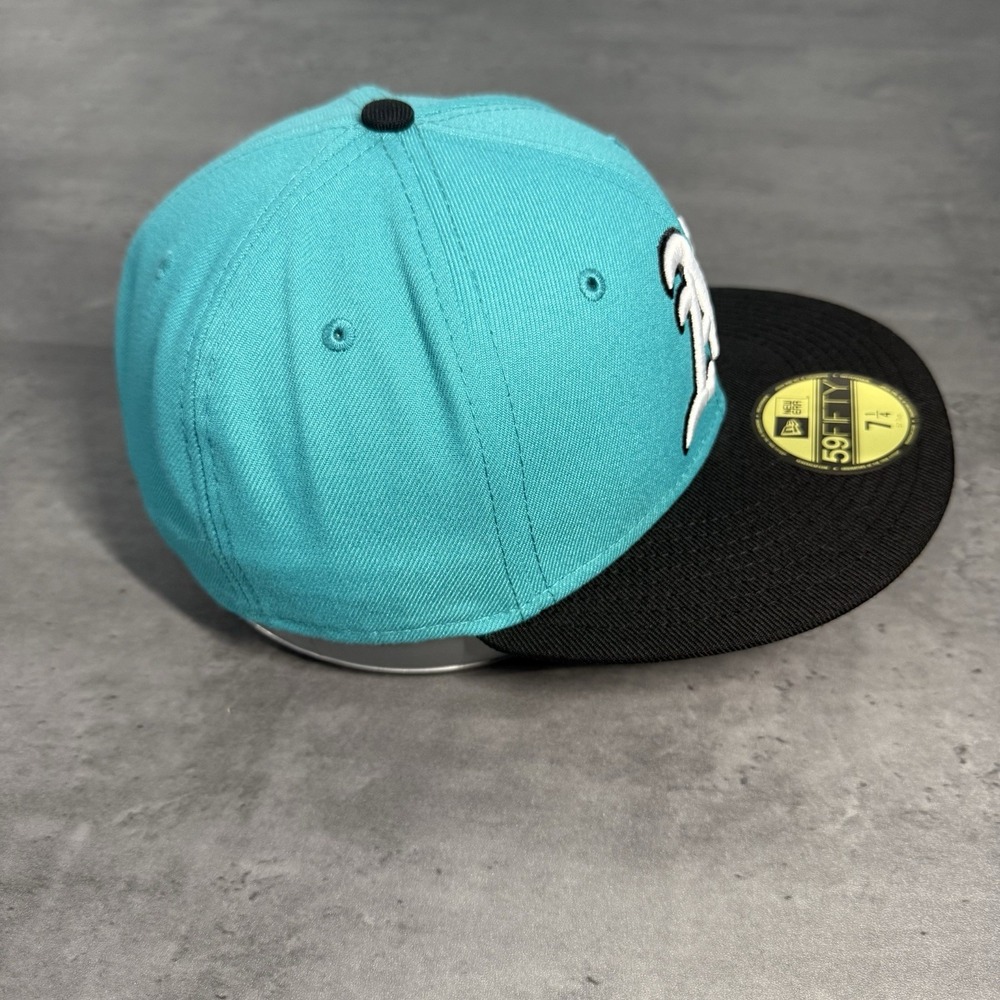 New Era Oakland Athletics A's Hat 59Fifty Cap 7 1/4 Teal Mint Black White Fitted - Picture 3 of 7